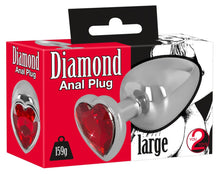 Laden Sie das Bild in den Galerie-Viewer, Aluminium-Analplug mit Schmuckstein
